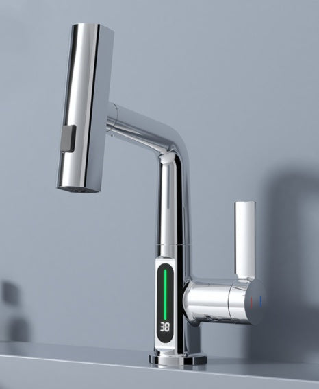 Smart Pull-out Kitchen Faucet with Digital Display, Basin Intelligent Digital Display With Pull Out Faucet. Electronic Basin Faucet, LCD Intelligent Digital Display Basin Faucet Pull Out Basin Tap "Pull-out Basin, Pulling Lifting Digital Display Faucets , Smart Temperature Display ,Tapsmart bathroom faucet, Index Bath Intelligent Digital Display Faucet