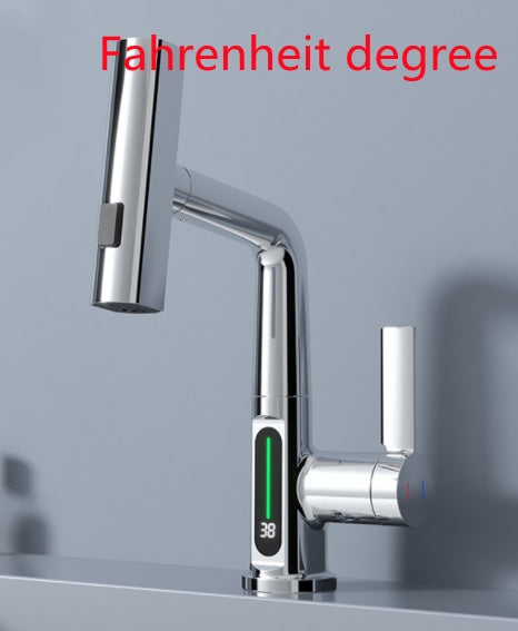 Smart Pull-out Kitchen Faucet with Digital Display, Basin Intelligent Digital Display With Pull Out Faucet. Electronic Basin Faucet, LCD Intelligent Digital Display Basin Faucet Pull Out Basin Tap "Pull-out Basin, Pulling Lifting Digital Display Faucets , Smart Temperature Display ,Tapsmart bathroom faucet, Index Bath Intelligent Digital Display Faucet