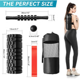 5 in1 Foam Roller Set for Deep Tissue Muscle Massage, High Density Fitness Exercise Foam Roller