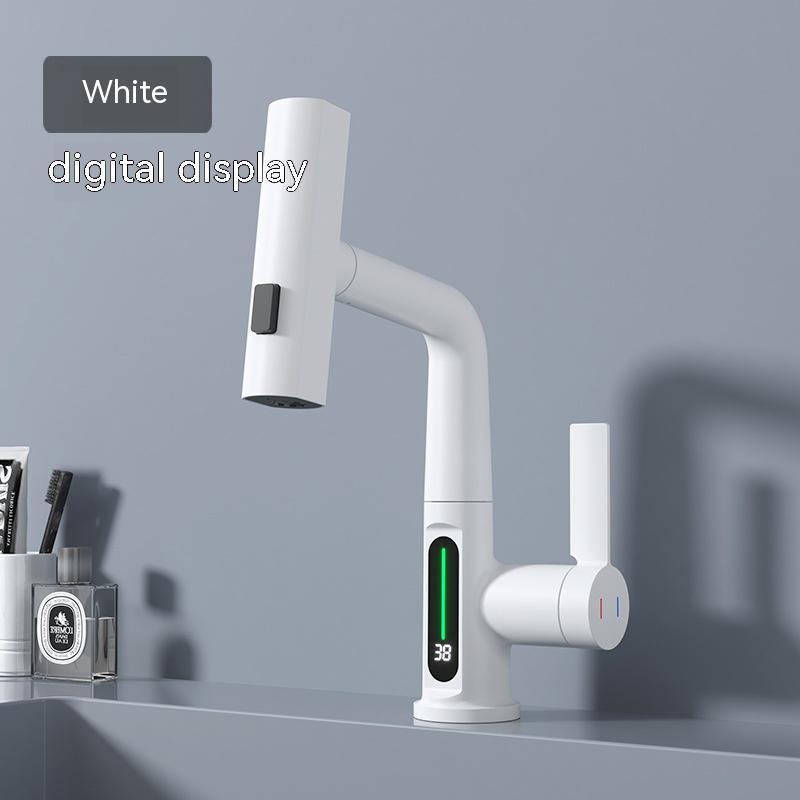 Smart Pull-out Kitchen Faucet with Digital Display, Basin Intelligent Digital Display With Pull Out Faucet.  Electronic Basin Faucet, LCD Intelligent Digital Display Basin Faucet Pull Out Basin Tap "Pull-out Basin, Pulling Lifting Digital Display Faucets , Smart Temperature Display ,Tapsmart bathroom faucet, Index Bath Intelligent Digital Display Faucet