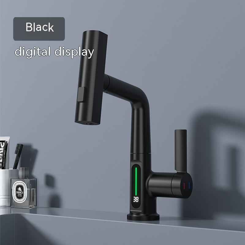 Smart Pull-out Kitchen Faucet with Digital Display, Basin Intelligent Digital Display With Pull Out Faucet.  Electronic Basin Faucet, LCD Intelligent Digital Display Basin Faucet Pull Out Basin Tap "Pull-out Basin, Pulling Lifting Digital Display Faucets , Smart Temperature Display ,Tapsmart bathroom faucet, Index Bath Intelligent Digital Display Faucet