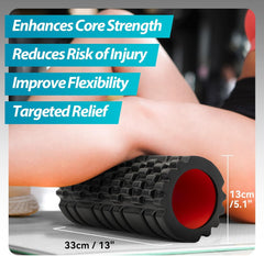 Foam Roller for Deep Tissue Massager, 13" High Density Exercise Patented Roller for Muscle Massage
