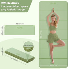Click to see full view Foldable Yoga Mat, 74"Lx32"Wx1/3"Thick, Folding Exercise Mat