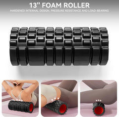 5 in1 Foam Roller Set for Deep Tissue Muscle Massage, High Density Fitness Exercise Foam Roller