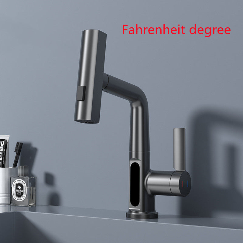 Smart Pull-out Kitchen Faucet with Digital Display, Basin Intelligent Digital Display With Pull Out Faucet.  Electronic Basin Faucet, LCD Intelligent Digital Display Basin Faucet Pull Out Basin Tap "Pull-out Basin, Pulling Lifting Digital Display Faucets , Smart Temperature Display ,Tapsmart bathroom faucet, Index Bath Intelligent Digital Display Faucet